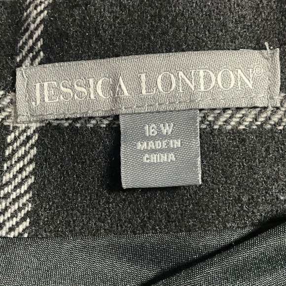 Jessica London Wool Blend Maxi Black and White Checkered Skirt - Picture 6 of 10